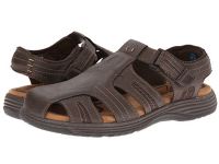 2016 Nunn Bush Fisherman Sandals for Men - Ripley Closed-Toe Fisherman Sandal - Brown Crazy Horse On Sale